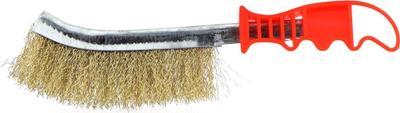 Furçë teli AMiO Wire Brush, për pastrim hekurish, me dorezë plastike, portokalli