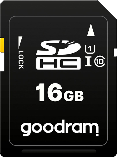Kartë memorie GoodRam S1A0 SDHC, 16GB, Class 10 UHS I U1, e zezë