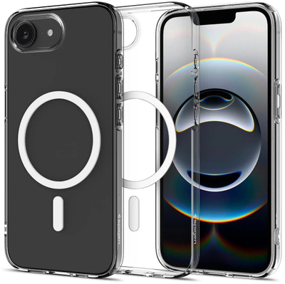 Mbulesë Spigen Crystal Flex MagSafe për iPhone 16e, transparente, e bardhë