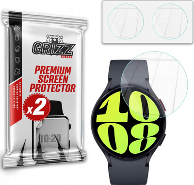 Xham mbrojtës GrizzGlass HybridGlass për Samsung Galaxy Watch 6 44mm, set 2 copë, transparent