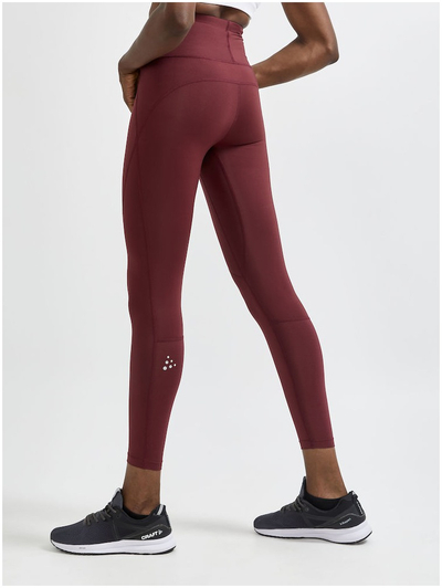 Leggins sportiv Craft Adv Essence High Waist Tights, bel i lartë, për femra, ngjyrë bordo