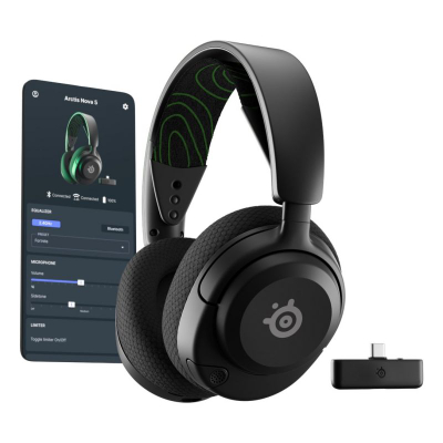 Слушалки за гејминг SteelSeries Arctis Nova 5X Wireless, за Xbox и PC, Bluetooth, црни