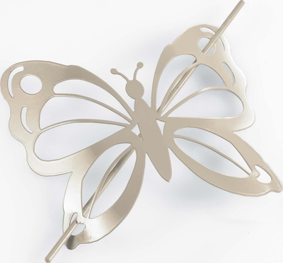 Kapëse perdeje Douceur D'intérieur Farfalina, metal, 16 x 14 cm, bezhë