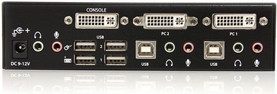 Switch KVM StarTech 2 porta, DVI USB, Hub USB 2.0, me audio