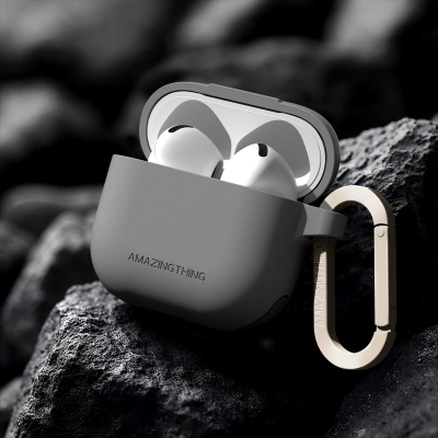 Куќиште за слушалки AmazingThing Omni Case, за AirPods 4, поддржува безжично полнење, темно сино