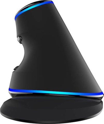 Maus gaming vertikal Delux M618PU, me kabllo USB, me dritë LED blu, i zi