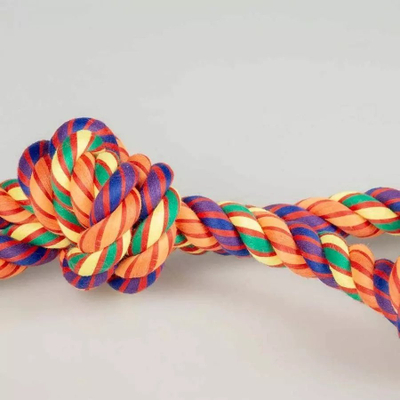 Loje per qen duvoplus Cotton Rope Loop, litar pambuku me 2 nyje, shumengjyrshe