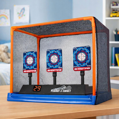 Lodër shënjestër elektronike LeanToys Shoot A Target, 3 targete lëvizëse, ekran LCD, shumëngjyrëshe