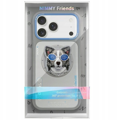Mbulesë telefoni Nimmy Glasses Cool Dog MagSafe, për iPhone 17 Pro, gri