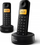 Telefon pa kabllo Philips D1602B/53, set me 2 doreza, ekran me dritë, i zi