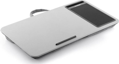 Tryezë portabile për laptop InnovaGoods Deskion XL me jastëk, e zezë gri