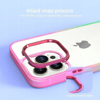 Futrollë MX Rainbow për iPhone 14 Pro, 6.1", e tejdukshme, kuqe me jeshile