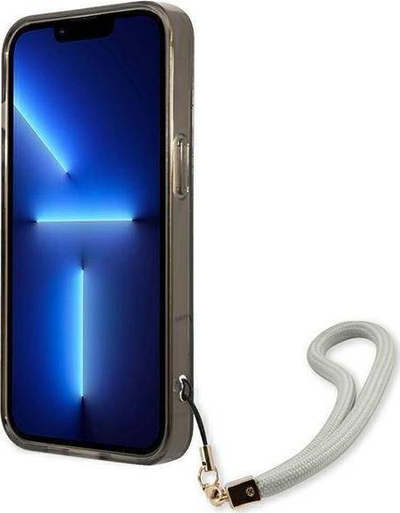 Mbulesë telefoni Guess Translucent Stap GUHCP13SHTSGSK, për iPhone 13 mini 5.4", hardcase, e zezë