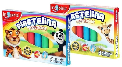 Plastelinë InSpiria Plasticine, set me 8 ngjyra