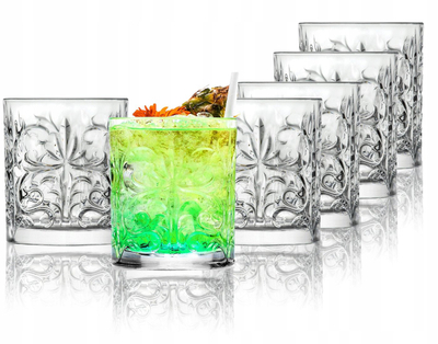 Set gotash RCR Crystal Tattoo Tumbler, 6 copa, kristal, transparente