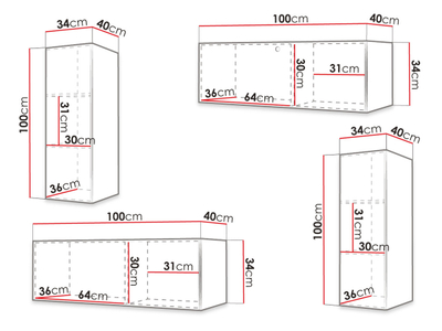 Set mobilie WALDI RIFLO SLIM 1, bardhë