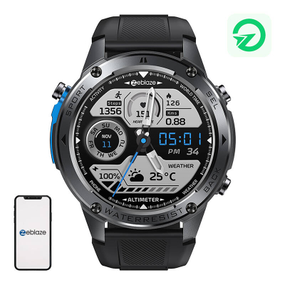 Ora inteligjente Zeblaze Stratos 2 Ultra, GPS dual-band, 10 ATM, e zezë