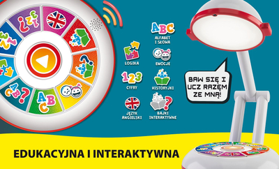 Llambë tavoline Lisciani My Lamp, edukative për fëmijë, me lojëra interaktive, e bardhë