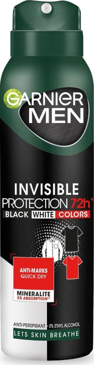 Deodorant spraj Garnier Men Invisible Protection, 72 orë, 150ml