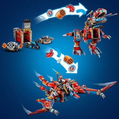 Lodër LEGO DREAMZzz Cooper C-Rex, dinosauri robot, 71484, 917 copa, 9+ vjeç, me ngjyra