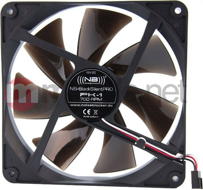 Ventilator për kasë PC Noiseblocker NB-BlackSilentPro PK-1, 140mm, 700rpm, i zi