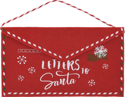 Koverte dekorative Letters to Santa, tekstil, me varese, e kuqe