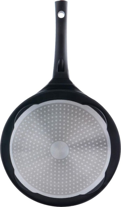 Tigan pancake me veshje graniti, për soba me induksion, i zi