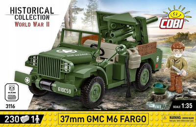 Сет коцки КОБИ ГМЦ М6 Фарго 37 мм #3116, 230 делови, размер 1:35, повеќебоен