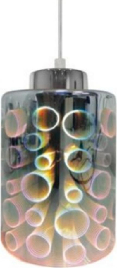 Llambadar varëse Nocturno Pendant, 3x40W E27, xham 3D, krom