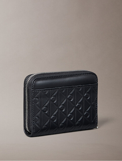 Portofol i vogël për femra Calvin Klein Emblem Aop LV04F1081G, mbyllje me zinxhir, e zezë