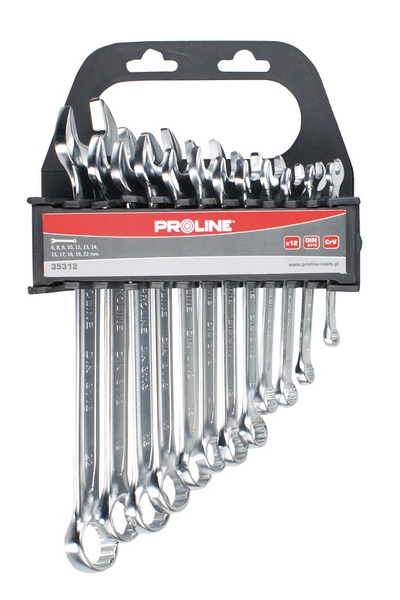 Set çelësa të kombinuar Pro-Line 35312, 12 copë, 6-22mm, argjendtë mat