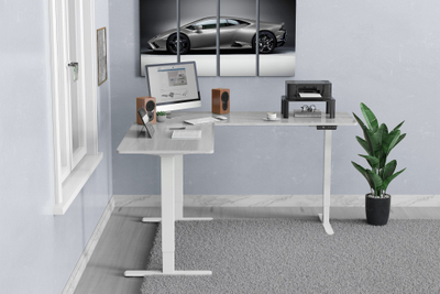 Kornizë tavoline ergonomike Digitus, formë L 90°, elektrike, e bardhë