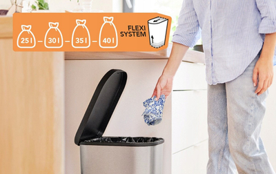 Kosh plerash Rotho RIBO Pedal Bin, 35L, plastik, gri