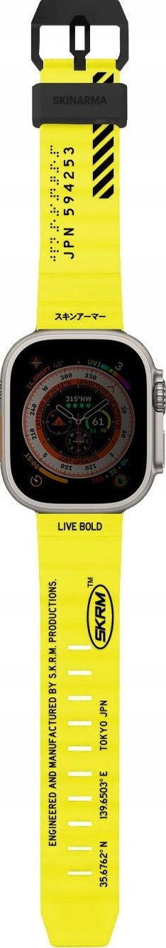 Rrip dore për Apple Watch Skinarma Shokku, 44 45 49mm, silikon, i verdhë
