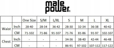 Mbathje braziliane për burra Male Power PAK881, rrjetë, madhësia XL, e zezë