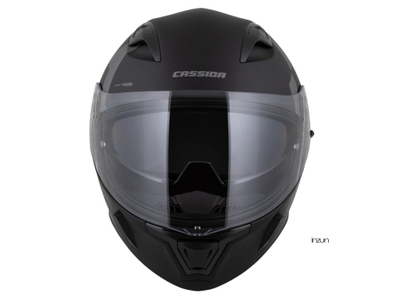 Helmetë integrale Cassida Orbit Grind 2026, polikarbonat, vizor dielli, e zezë mat gri