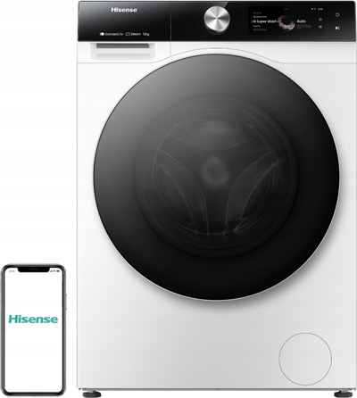 Lavatriçe Hisense WF7S1247BW, 12 kg, 1400 xhiro, klasa A, e bardhë