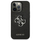 Mbulesë telefoni Guess 4G Metal Logo Saffiano për iPhone 13 Pro, PU, e zezë