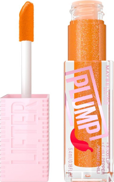 Gloss buzësh Maybelline Lifter Plump 008 Hot Honey, efekt zmadhues, 5.4ml, portokalli