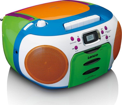 Radio portabel Lenco SCD-971, me CD dhe kasetë, shumëngjyrëshe