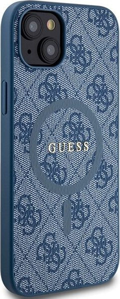 Futrollë Guess 4G Collection me lëkurë MagSafe për iPhone 15, GUHMP15SG4GFRB, blu