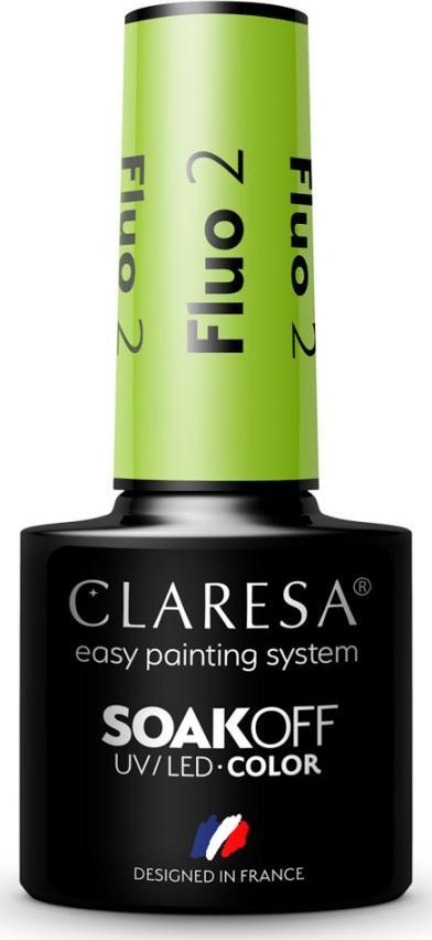 Llakk xhel për thonj Claresa SoakOff Fluo Shade 2, UV/LED, 5 g