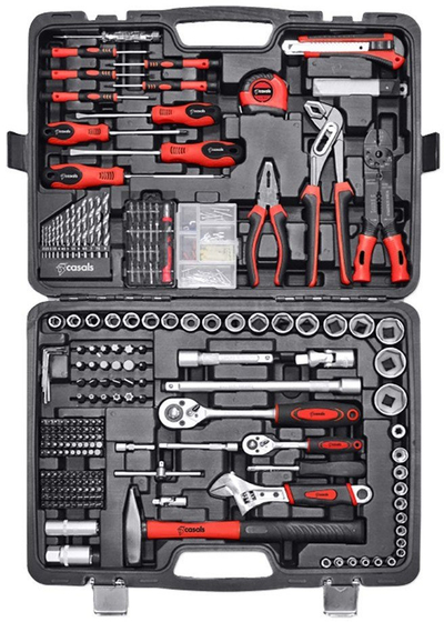 Set veglash dore Casals HH303, 303 pjesë, kuti plastike, gri