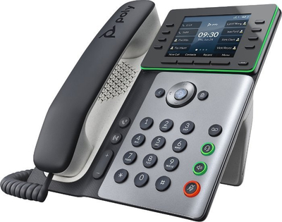 Telefoni IP Poly Edge E300, ekran me ngjyra, 8 tasta linjash, gri e zezë