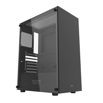 Kuti kompjuterike Darkflash DK100, ATX Mid Tower, panel anësor transparent, e zezë