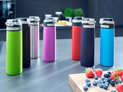 Termos Leifheit Flip, 600ml, izolues, blu e errët