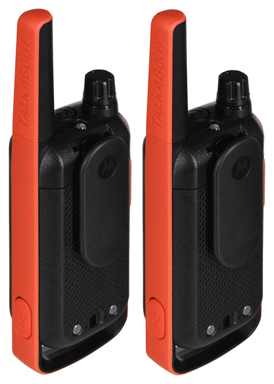Radiolidhje walkie talkie Motorola TLKR T82, set 2 copë, rreze deri 10 km, portokalli