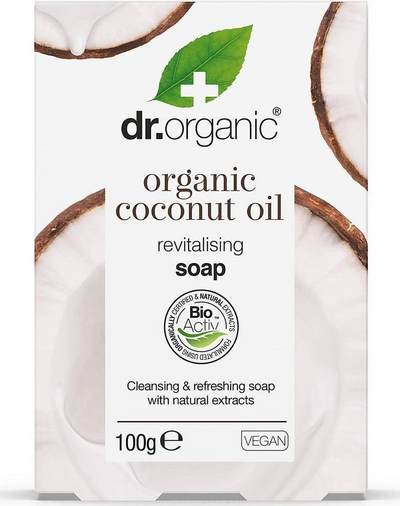Sapun trupi Dr Organic me vaj kokosi bio, për rigjallërim, 100g