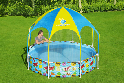 Pishinë kornizë Bestway Steel Pro Play, diametër 240 cm, me tenda mbrojtëse, shumëngjyrëshe