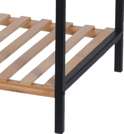 Raft banjoje Bathroom Solutions, 3 nivele, bambu dhe metal, i zi
